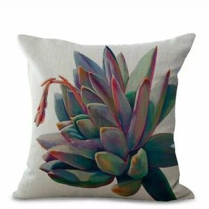 NEW Pillow case 18" Cotton Linen Cushions Cover Cactus